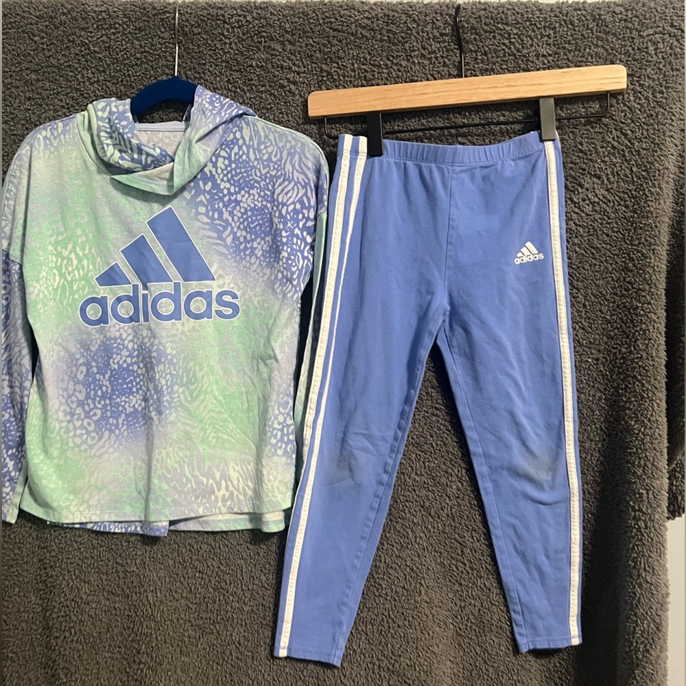 Adidas Kids Blue Leggings and top set